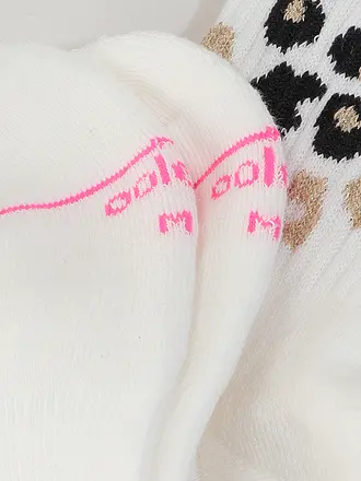 OOLEY | Chaussettes LEO Allover Rose Néon blanc | weiss